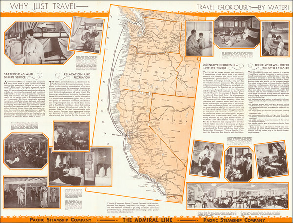 33-California, Oregon and Washington Map By Pacific Steamship Company