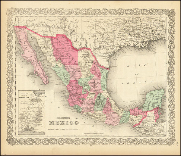 61-Mexico Map By G.W.  & C.B. Colton