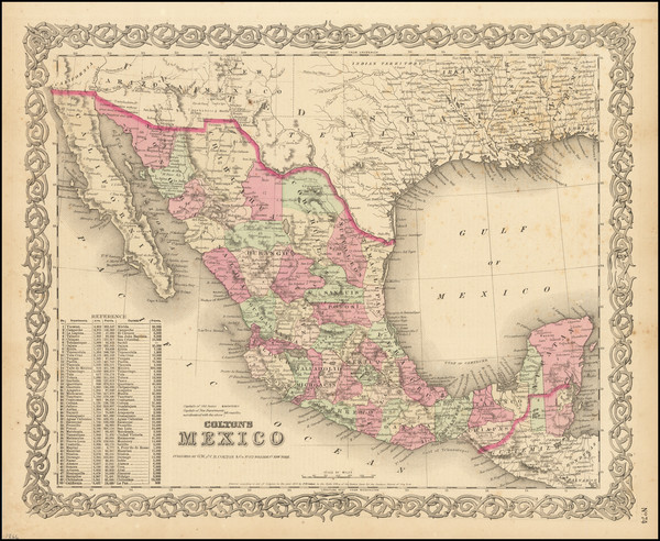 72-Mexico Map By G.W.  & C.B. Colton