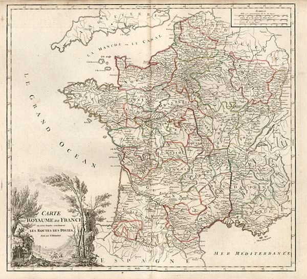 38-Europe and France Map By Gilles Robert de Vaugondy / Charles Francois Delamarche