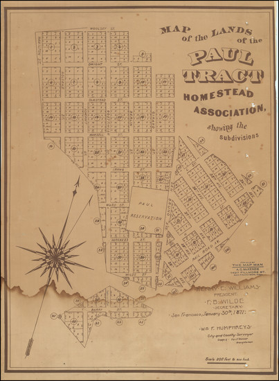 37-San Francisco & Bay Area Map By William F. Humphreys