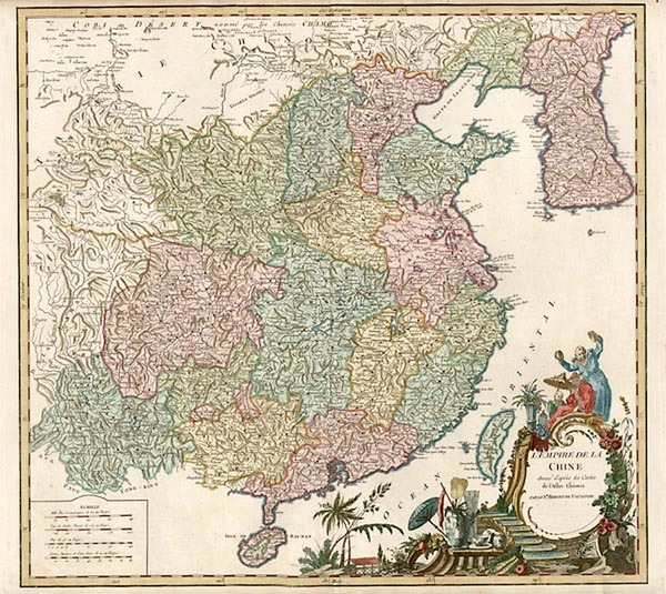 81-Asia, China and Korea Map By Gilles Robert de Vaugondy