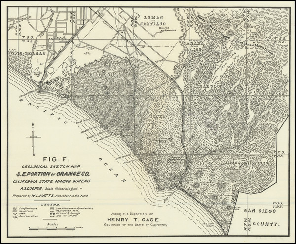 3-California, Los Angeles and Other California Cities Map By William Lord Watts