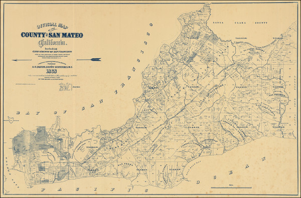 30-San Francisco & Bay Area Map By A.S. Easton