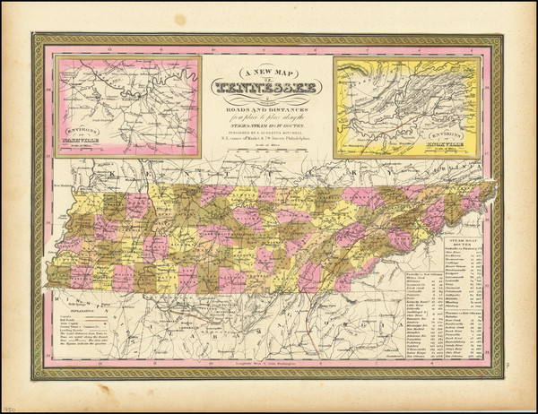 89-Tennessee Map By Samuel Augustus Mitchell