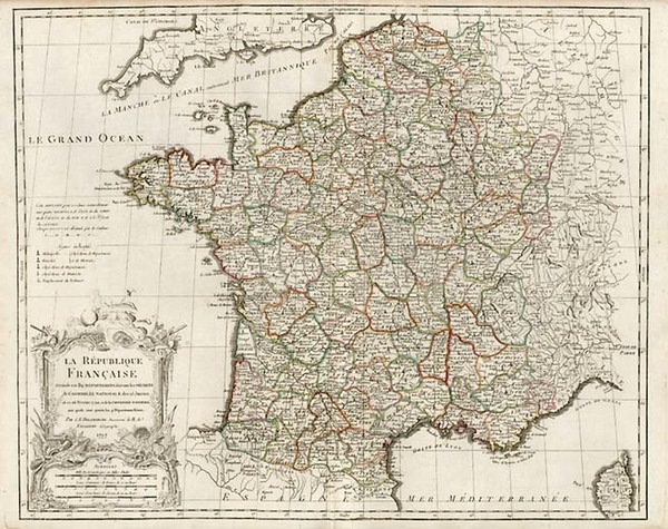 90-Europe and France Map By Gilles Robert de Vaugondy / Delamarche