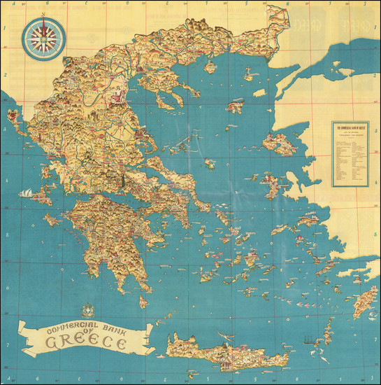 51-Greece Map By Commercial Bank of Greece