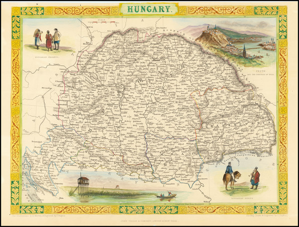 17-Hungary, Romania and Balkans Map By John Tallis
