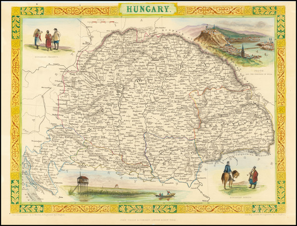 65-Hungary, Romania and Balkans Map By John Tallis