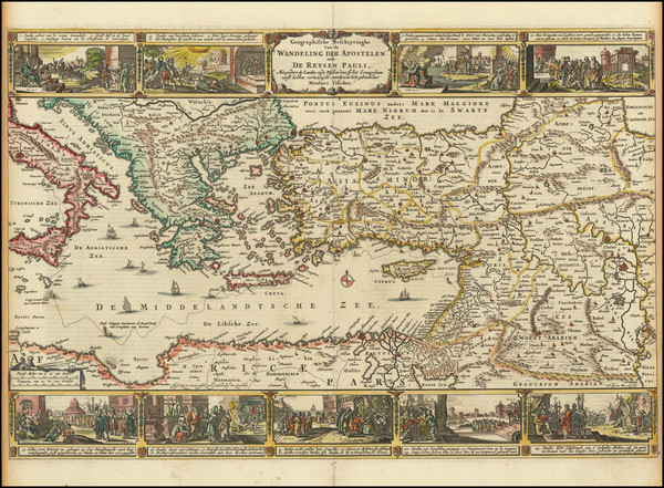 39-Mediterranean, Holy Land, Turkey & Asia Minor and Greece Map By Nicolaes Visscher I