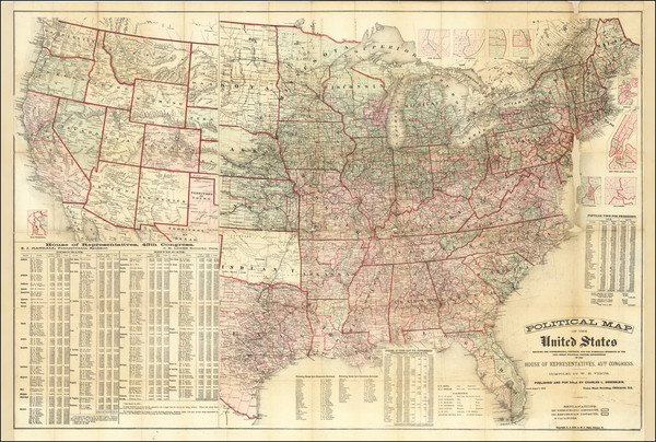 64-United States Map By W.E. Vigus