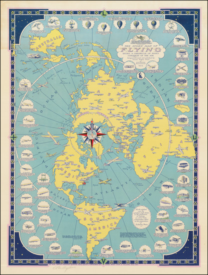 18-World, Polar Maps and Pictorial Maps Map By Ernest Dudley Chase