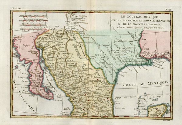 64-Texas, Southwest, Mexico and Baja California Map By Rigobert Bonne