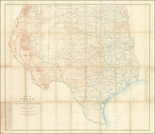 17-Texas and Oklahoma & Indian Territory Map By U.S. Geological Survey