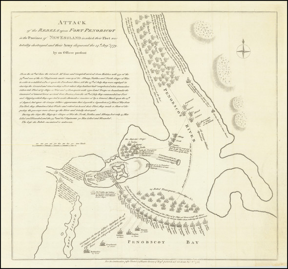 16-Maine and American Revolution Map By Paul de Rapin de Thoyras