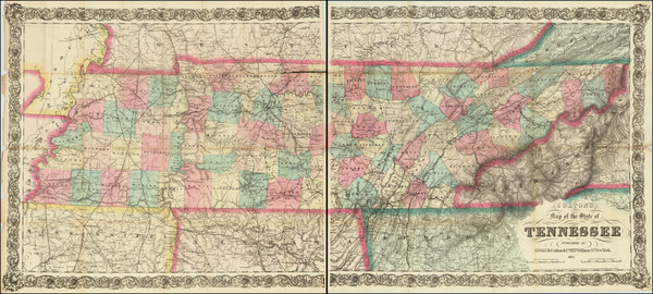 91-Tennessee Map By G.W.  & C.B. Colton