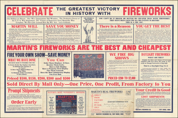 83-World War I Map By Martin's Fireworks Co.