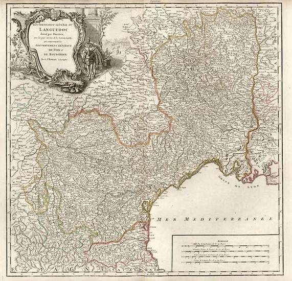 75-Europe and France Map By Gilles Robert de Vaugondy