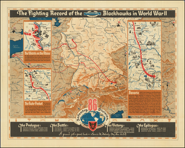 66-Pictorial Maps, World War II and Germany Map By Arnold Friberg