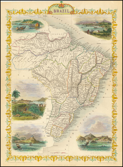 30-Brazil Map By John Tallis