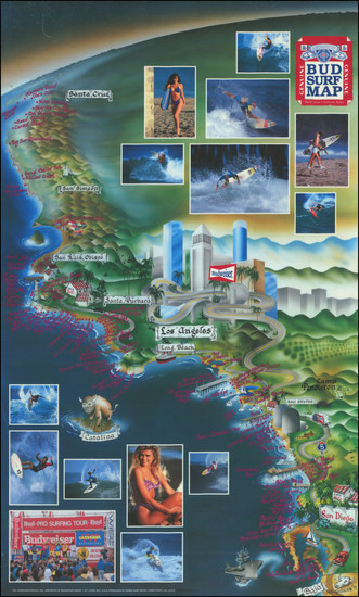 56-California Map By Kema Surf News / Mike Gonzales