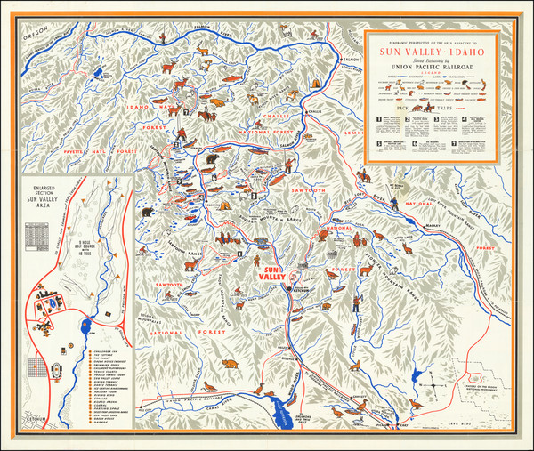 3-Idaho and Pictorial Maps Map By William Willmarth