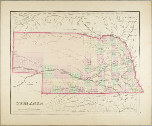 1-Nebraska Map By O.W. Gray