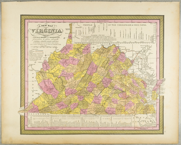 69-West Virginia and Virginia Map By Samuel Augustus Mitchell