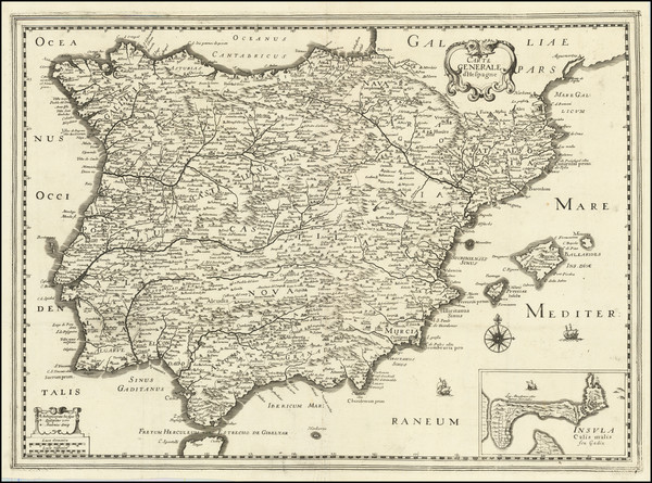 52-Spain and Portugal Map By Christopher Tassin / Pierre Mariette