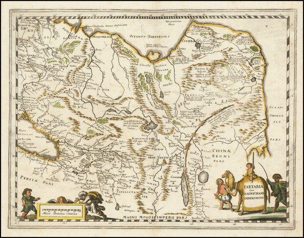 66-China, Central Asia & Caucasus and Russia in Asia Map By Matthaus Merian