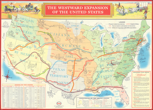 87-United States and Pictorial Maps Map By Esso Standard Oil Company / General Drafting Company