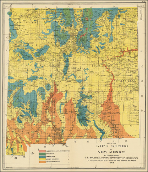 26-New Mexico Map By Vernon Bailey