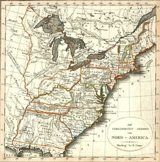 57-United States, South, Southeast and Midwest Map By Campe