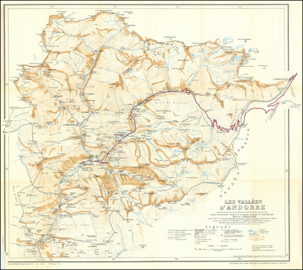 80-France and Spain Map By Marcel Chevalier