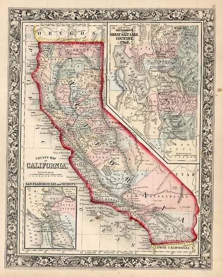 99-Southwest, Rocky Mountains and California Map By Samuel Augustus Mitchell Jr.