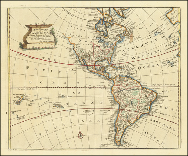 82-America Map By Emanuel Bowen