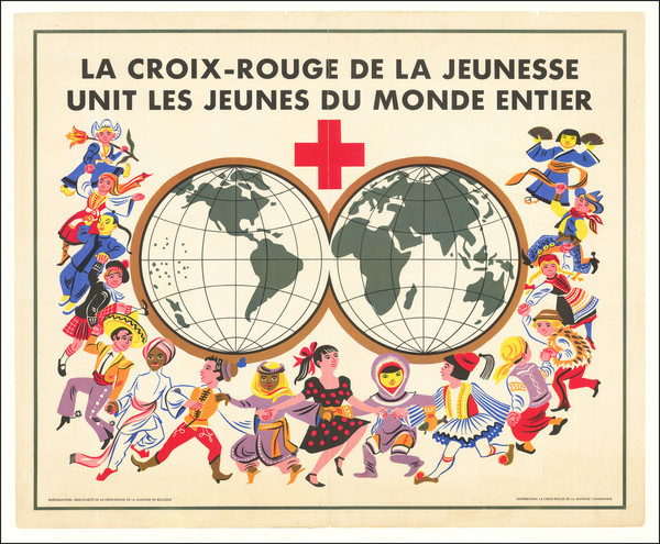 60-World and Pictorial Maps Map By La Croix-Rouge De La Jeunesse