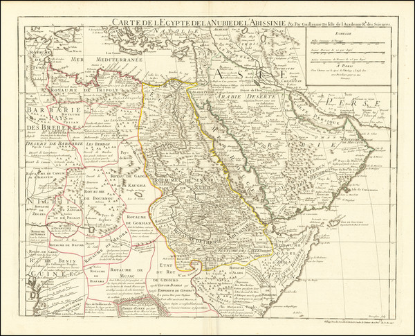 67-Middle East, Turkey & Asia Minor, North Africa and East Africa Map By Philippe Buache