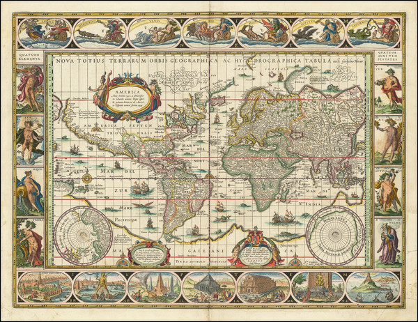 86-World Map By Willem Janszoon Blaeu