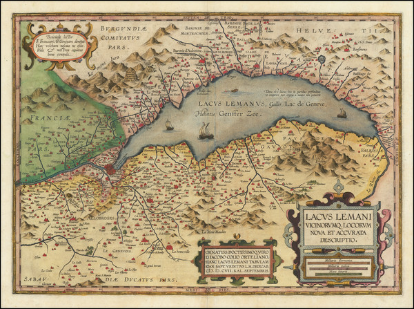 42-Switzerland and Sud et Alpes Française Map By Abraham Ortelius