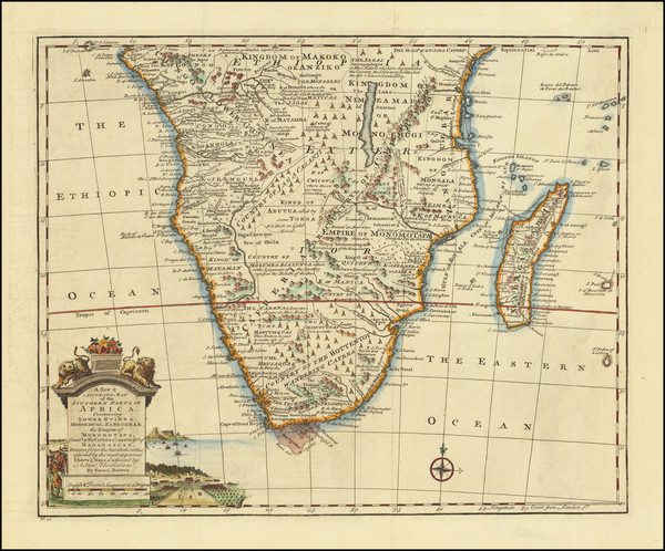 54-Africa Map By Emanuel Bowen