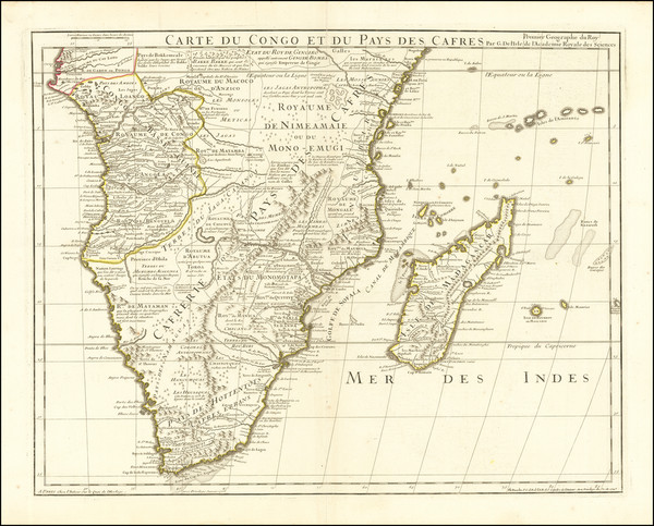 45-South Africa Map By Guillaume De L'Isle  &  Philippe Buache