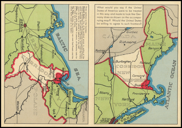 56-New England, World War II and Germany Map By Anonymous