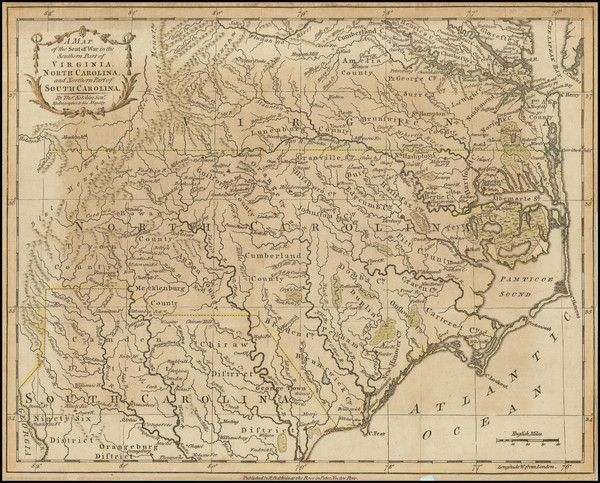 42-South, Southeast, North Carolina and South Carolina Map By London Magazine