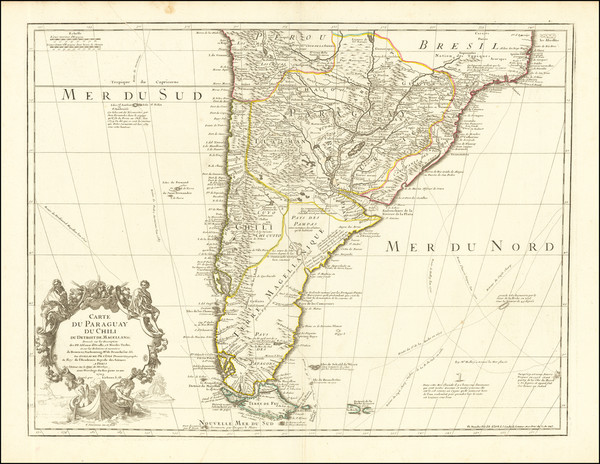 1-Argentina, Chile, Paraguay & Bolivia and Uruguay Map By Guillaume De L'Isle / Philippe Buac