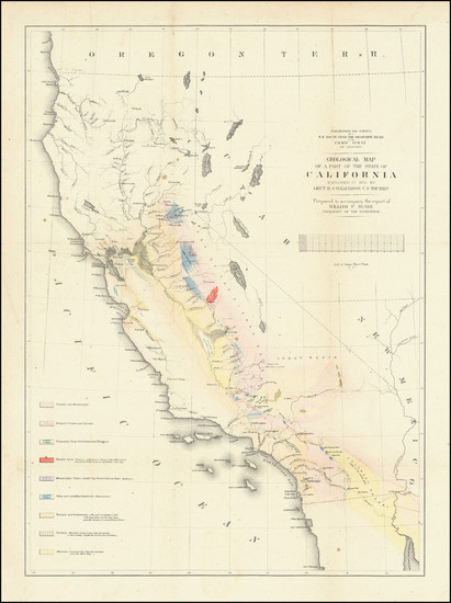 32-California and Geological Map By U.S. Pacific RR Surveys