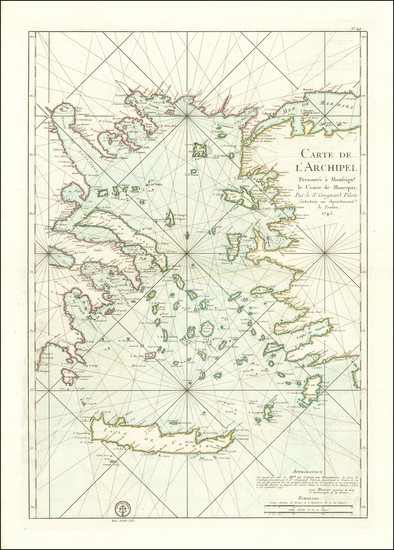 81-Turkey & Asia Minor and Greece Map By Jacques Nicolas Bellin / Depot de la Marine