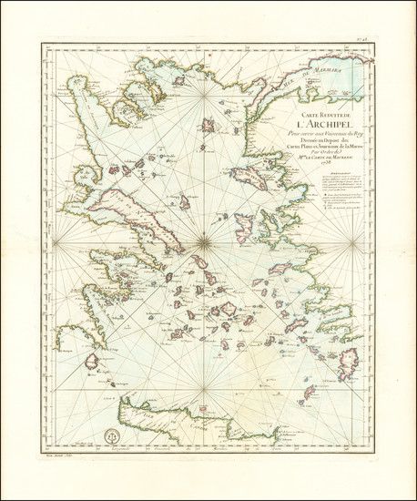 89-Turkey, Turkey & Asia Minor and Greece Map By Depot de la Marine