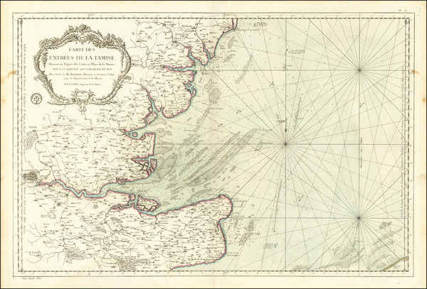 17-England Map By Jacques Nicolas Bellin