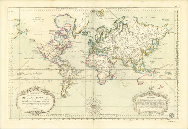 63-World Map By Jacques Nicolas Bellin